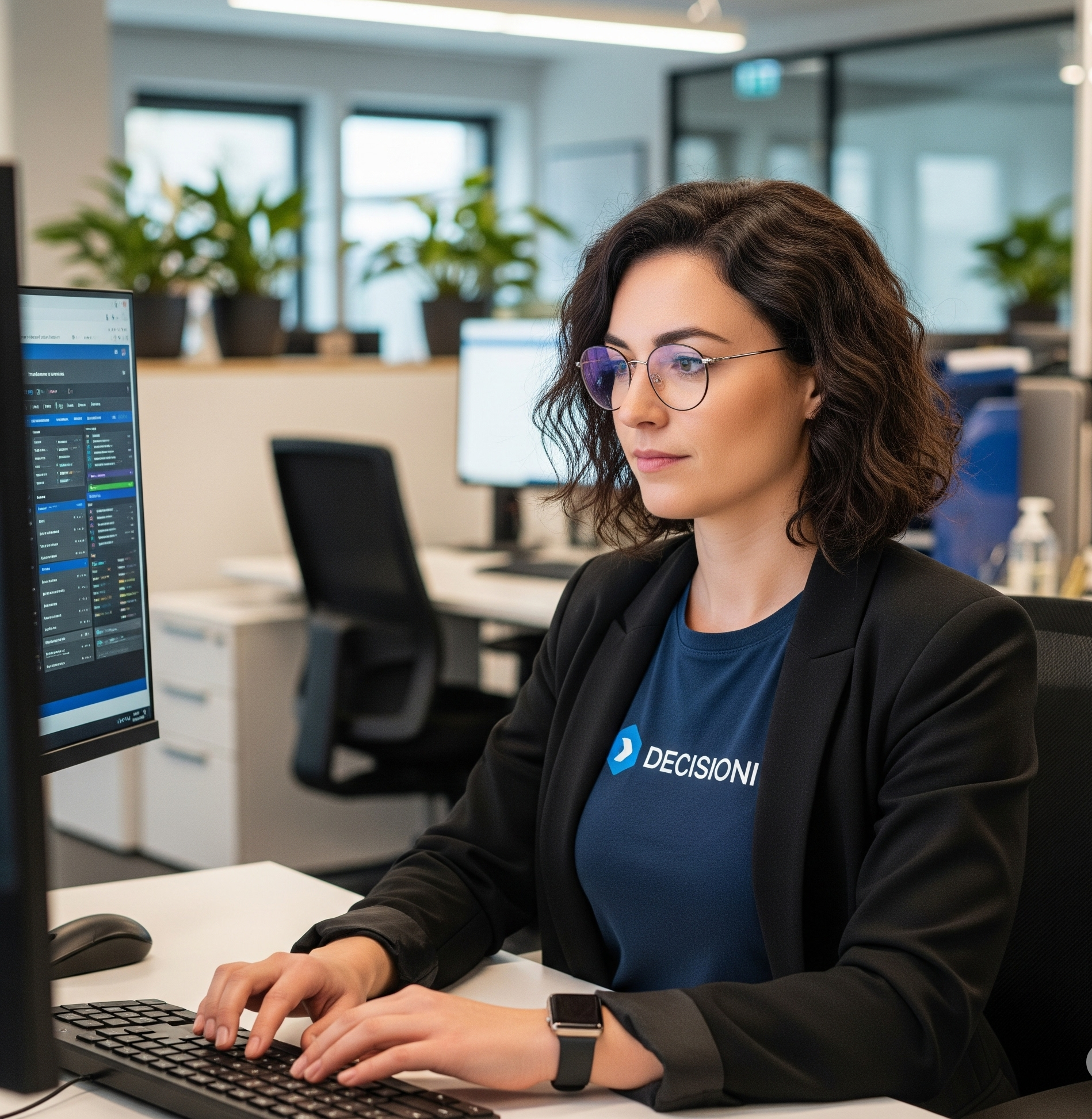 Técnico da Decisioni instalando um servidor em um rack dentro de um data center.